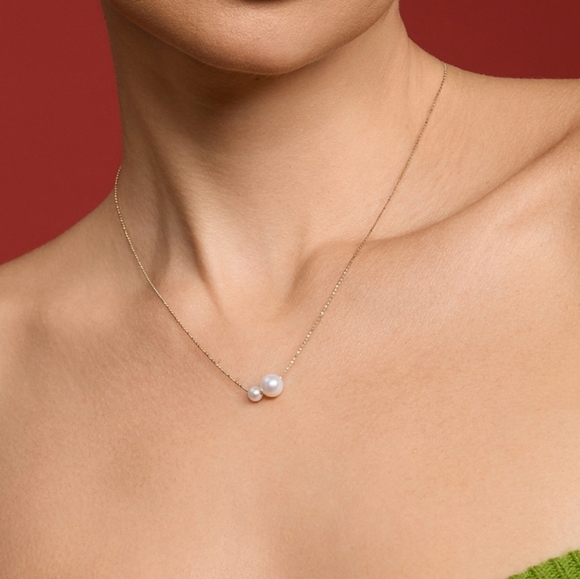 Gourd - 5-7.5mm Aurora Pearl Necklace 18K Gold - Picture 2 of 7